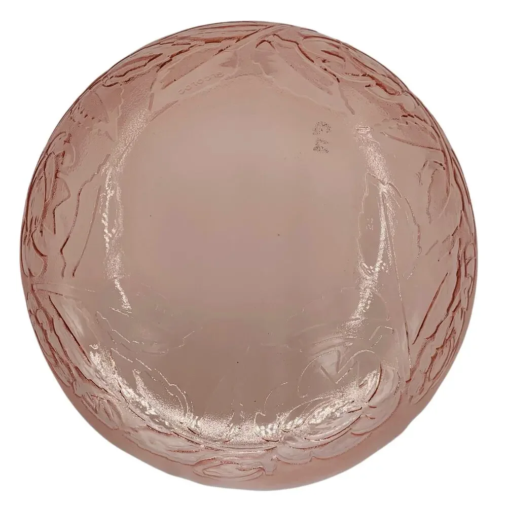 Arcoroc France Glass Bowl Pink Rosaline Pattern 9 Inch Large Serving Rosa Frost